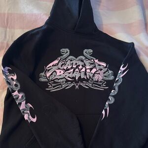 Scatterbrain Hoodie with Pink Graphic Design